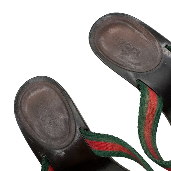 Gucci 'Lifford' GG Interlocking Nylon Thong Kitten Heels Authentic 💯 - Picture 9 of 14
